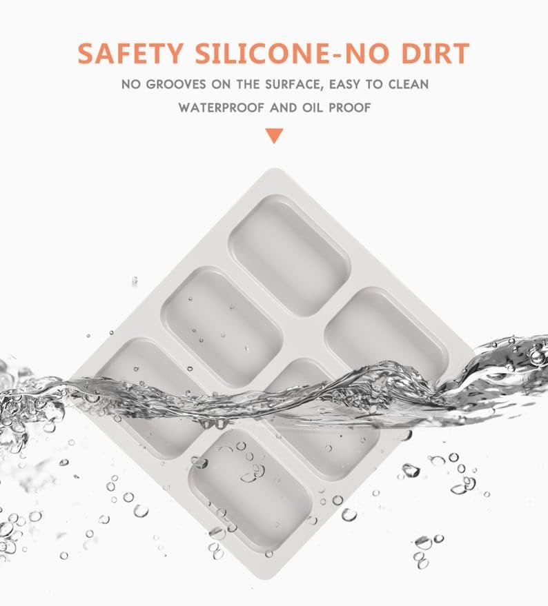 Silicone Rectangle Curved Edge Soap Bar Mould, 6 Cavity — image 4