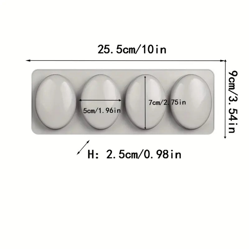 Silicone Oval Soap Mould, 4 Cavity — image 2