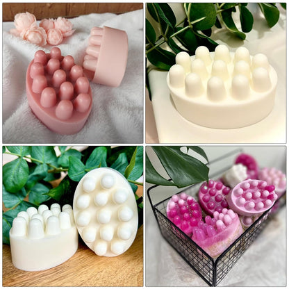 Silicone Oval Massage Soap Mould, 4 Cavity — image 6