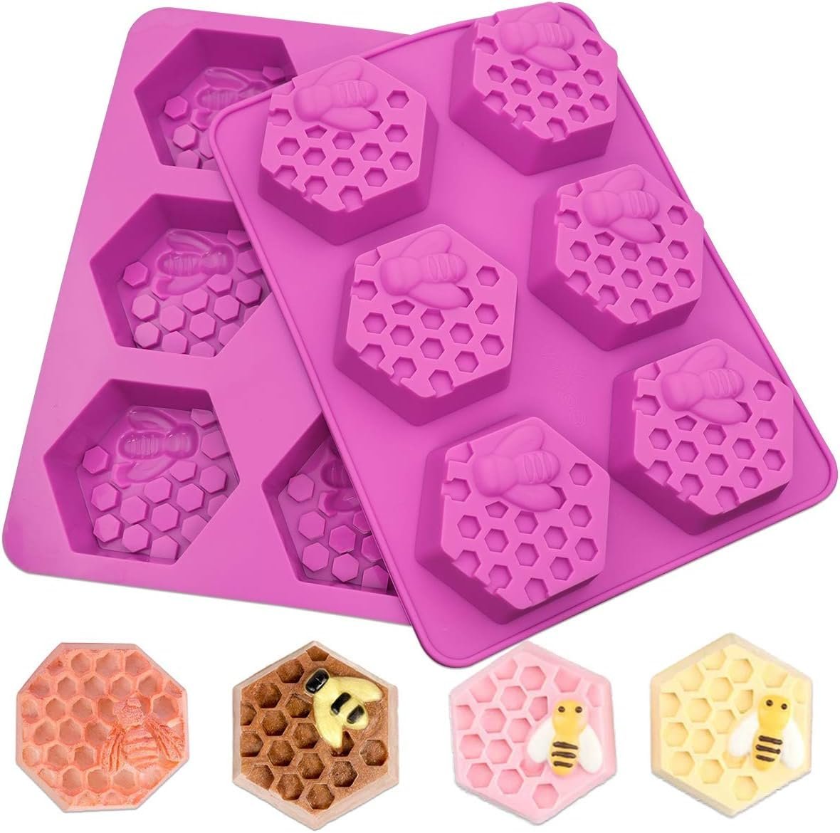 Silicone Hexagon Shape 3D Honeybee Soap Mould — image 1