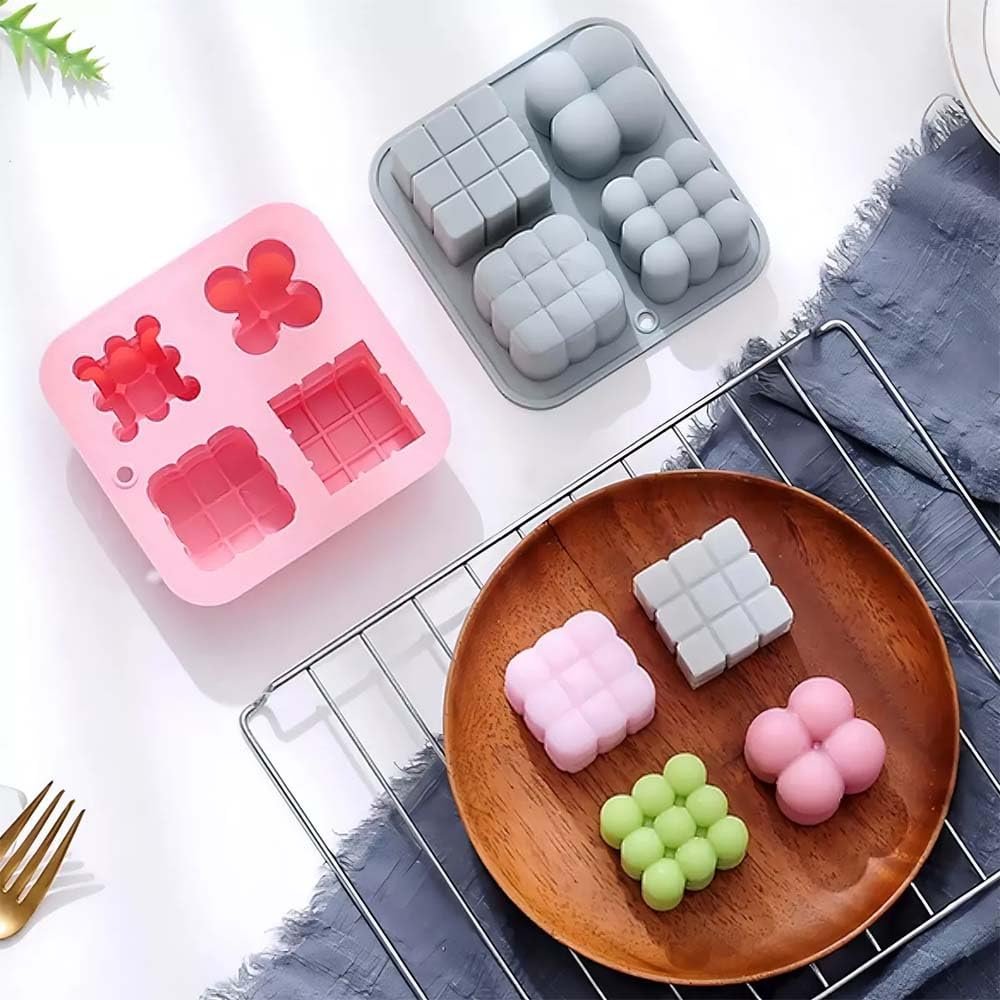 Silicone 4 in 1 Design Bubble Candle, 3D Cube — image 3