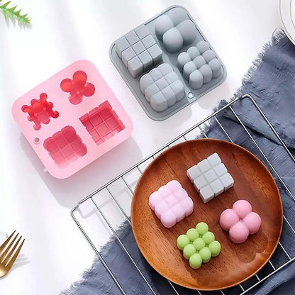 Silicone 4 in 1 Design Bubble Candle, 3D Cube — image 3