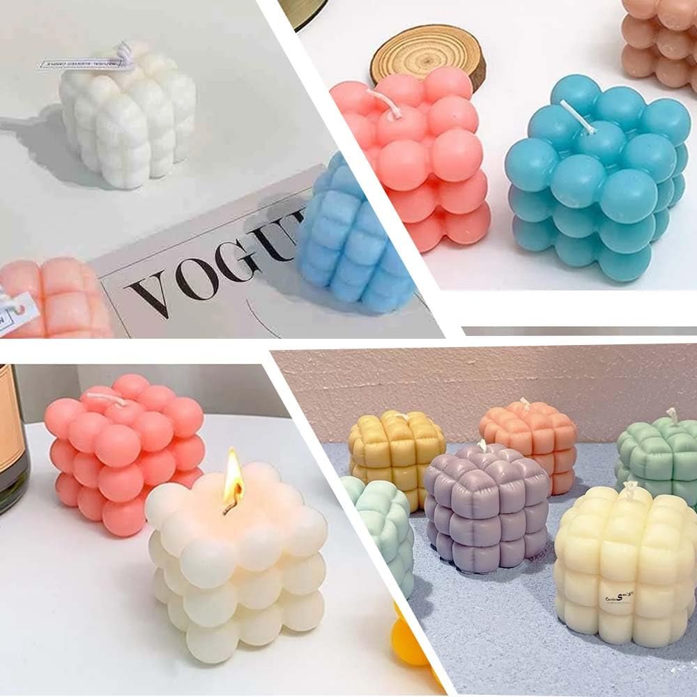 Silicone 4 in 1 Design Bubble Candle, 3D Cube — image 6