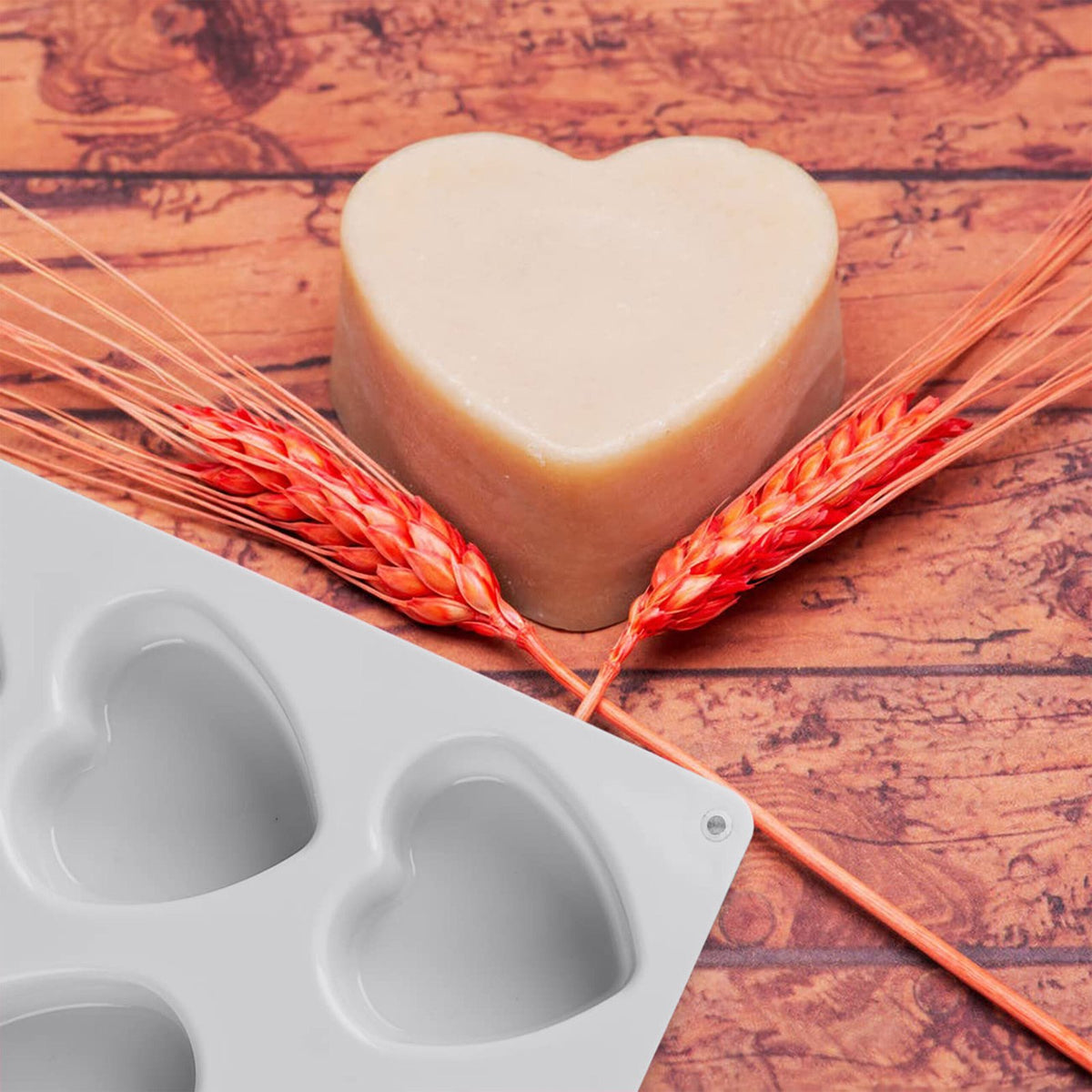 Silicone Heart Shape Soap Mould, 6 Cavity — image 3
