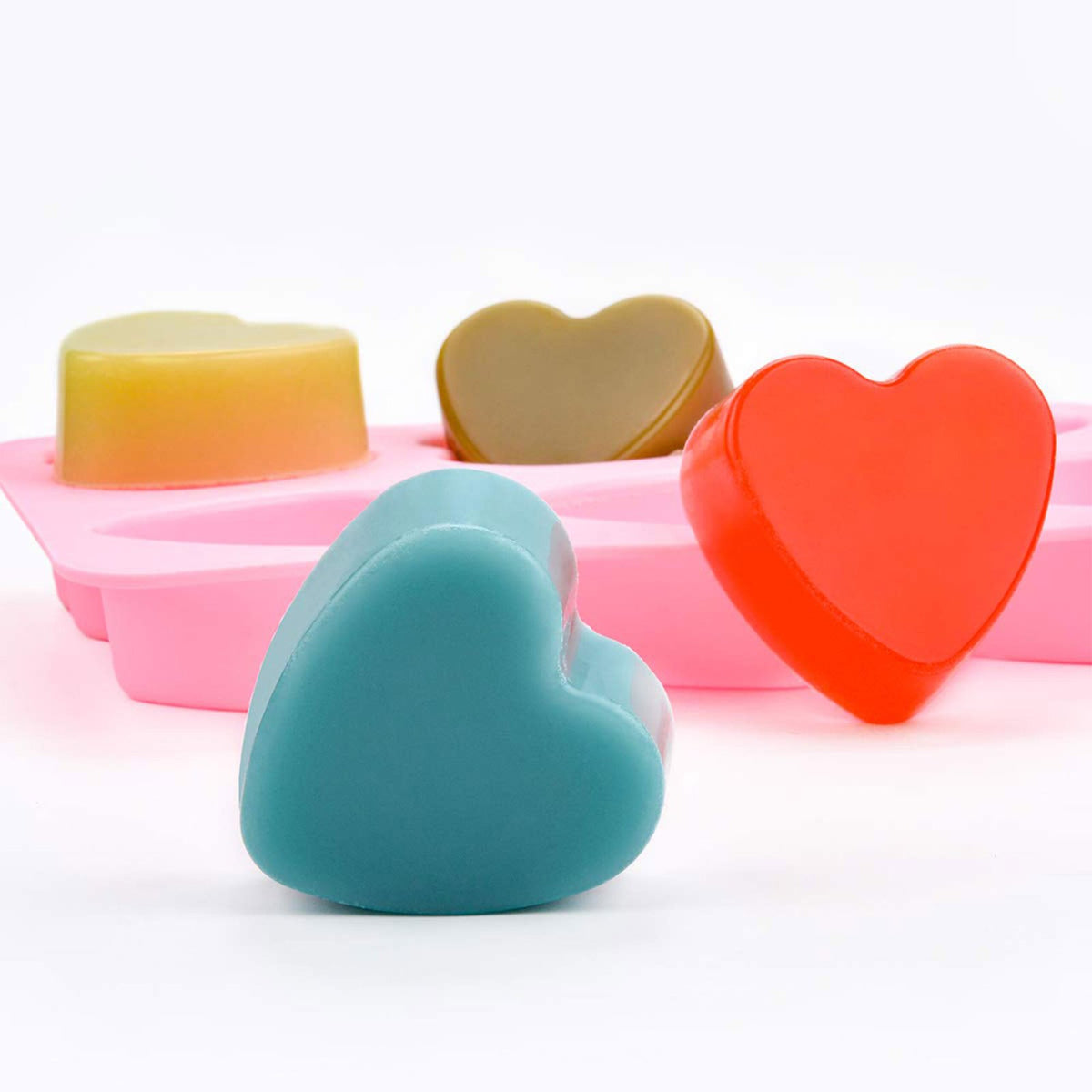 Silicone Heart Shape Soap Bar Mould, 6 Cavity — image 7