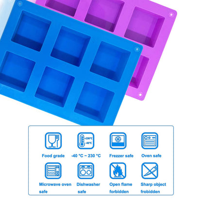 Silicone Square Shape Soap Mould, 6 Cavity — image 5