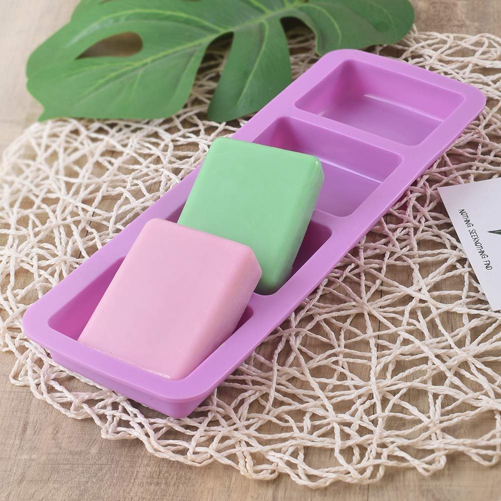 Silicone Rectangle Shape Soap Mould, 4 Cavity — image 4