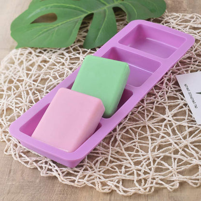 Silicone Rectangle Shape Soap Mould, 4 Cavity — image 4