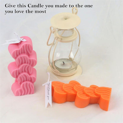 Striped Heart Shape Candle Mould, 2 Cavity — image 5