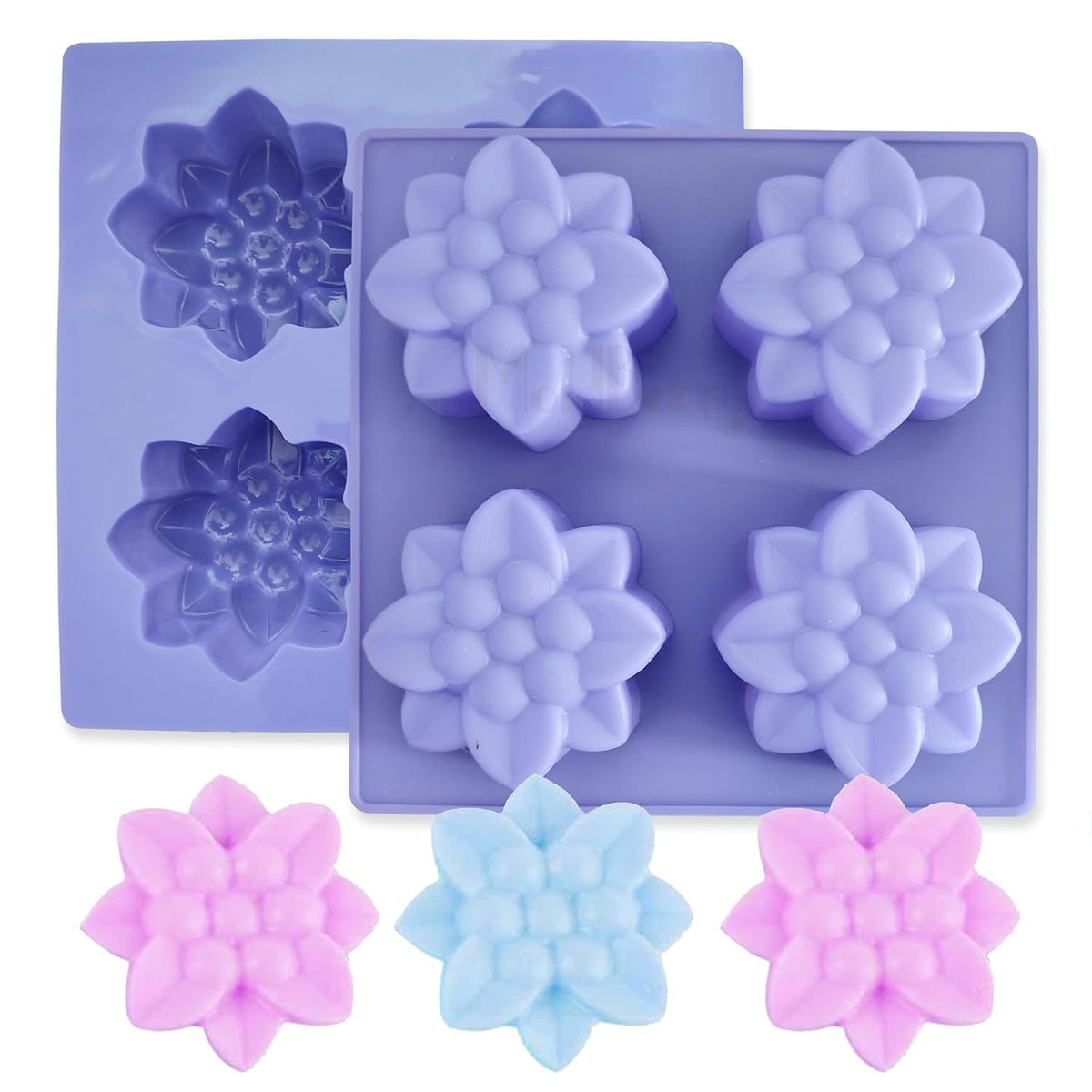 Silicone Flower Shape Soap Mould, 4 Cavity — image 1
