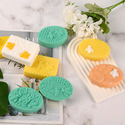 Silicone Oval Honeybee & Honeycomb Soap Mould, 6 Cavity — image 7