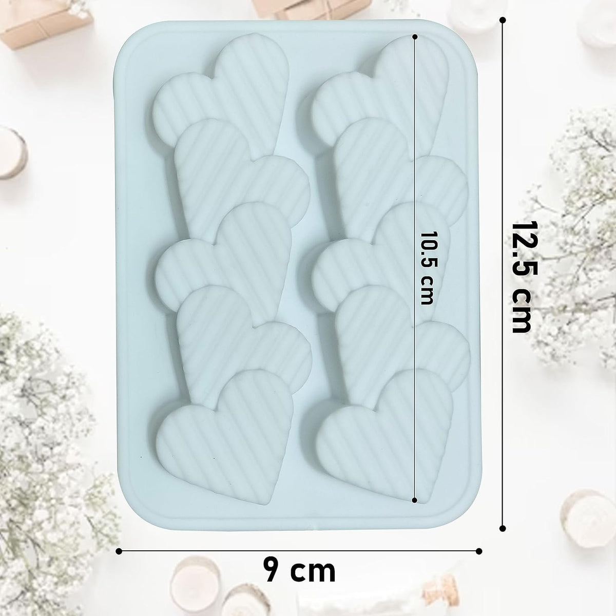 Striped Heart Shape Candle Mould, 2 Cavity — image 2
