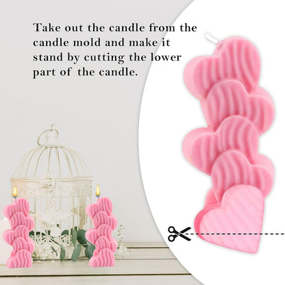 Striped Heart Shape Candle Mould, 2 Cavity — image 6