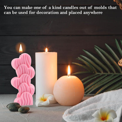 Striped Heart Shape Candle Mould, 2 Cavity — image 4