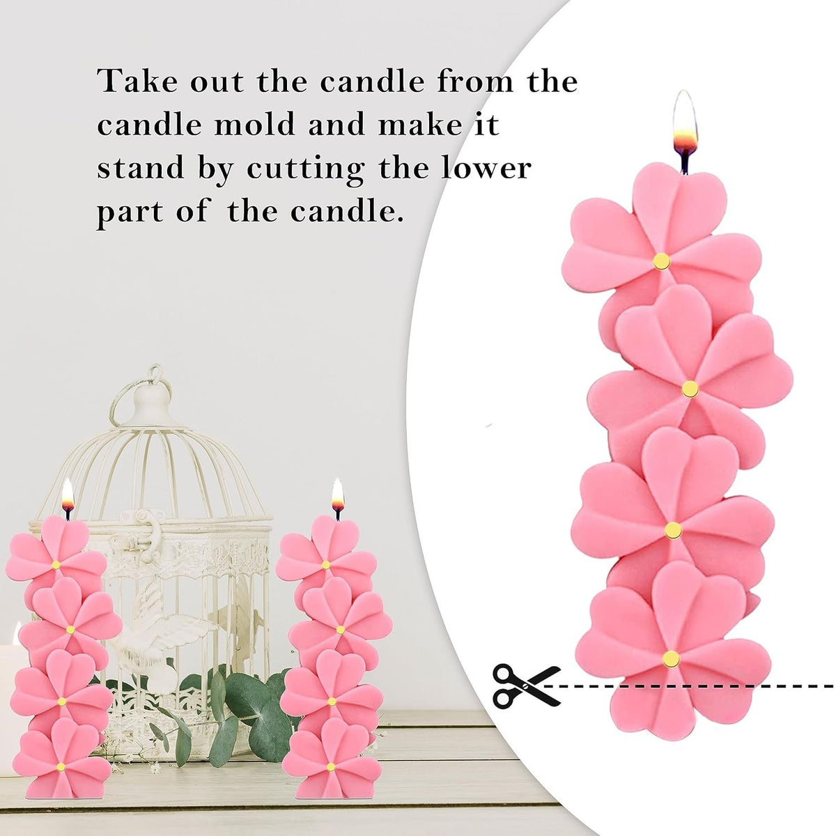 Heart Flower Shape Candle Mould, 2 Cavity — image 5