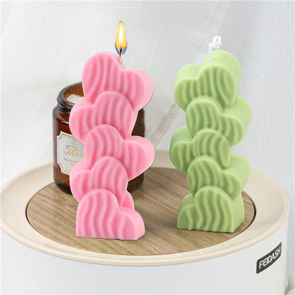Striped Heart Shape Candle Mould, 2 Cavity — image 7