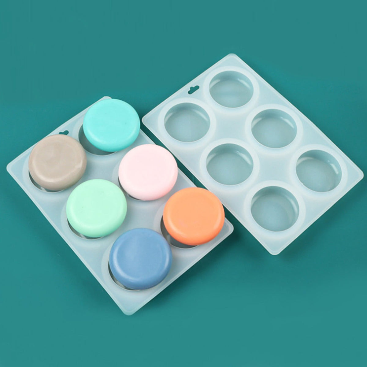 Silicone Round Soap Mould, 6 Cavity — image 6