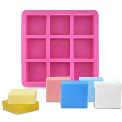 Silicone Square Shape Soap Mould, 9 Cavity — image 1