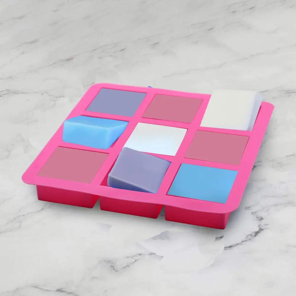 Silicone Square Shape Soap Mould, 9 Cavity — image 2