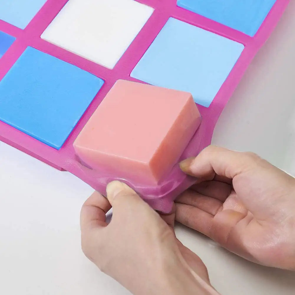 Silicone Square Shape Soap Mould, 9 Cavity — image 3