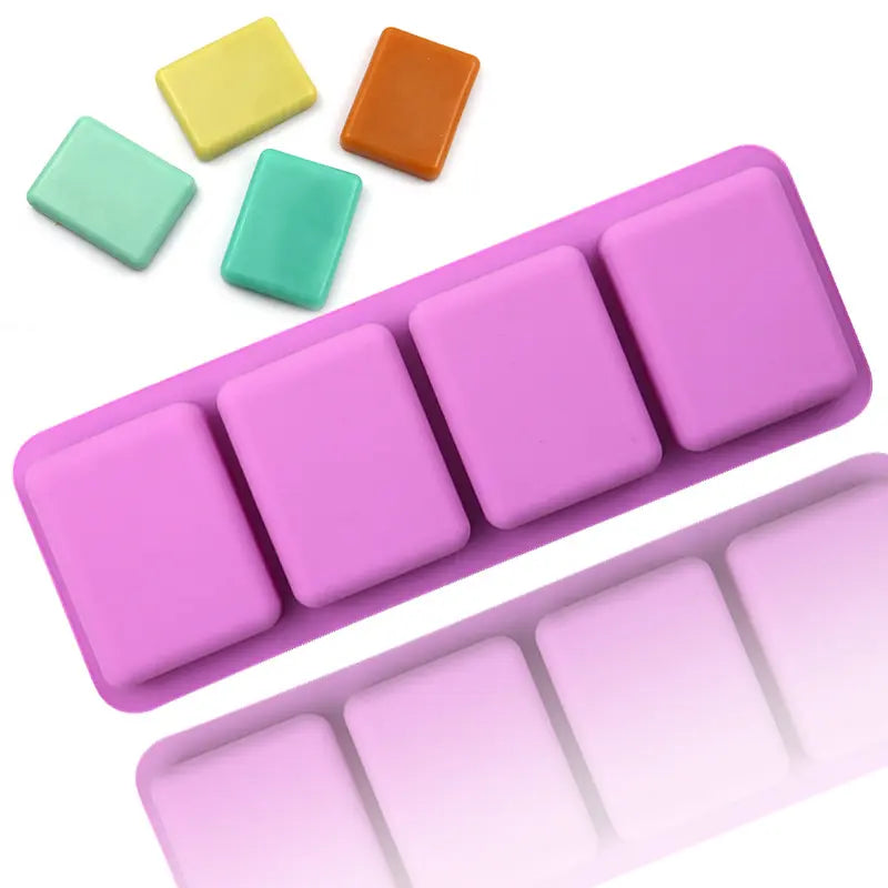 Silicone Rectangle Shape Soap Mould, 4 Cavity — image 1