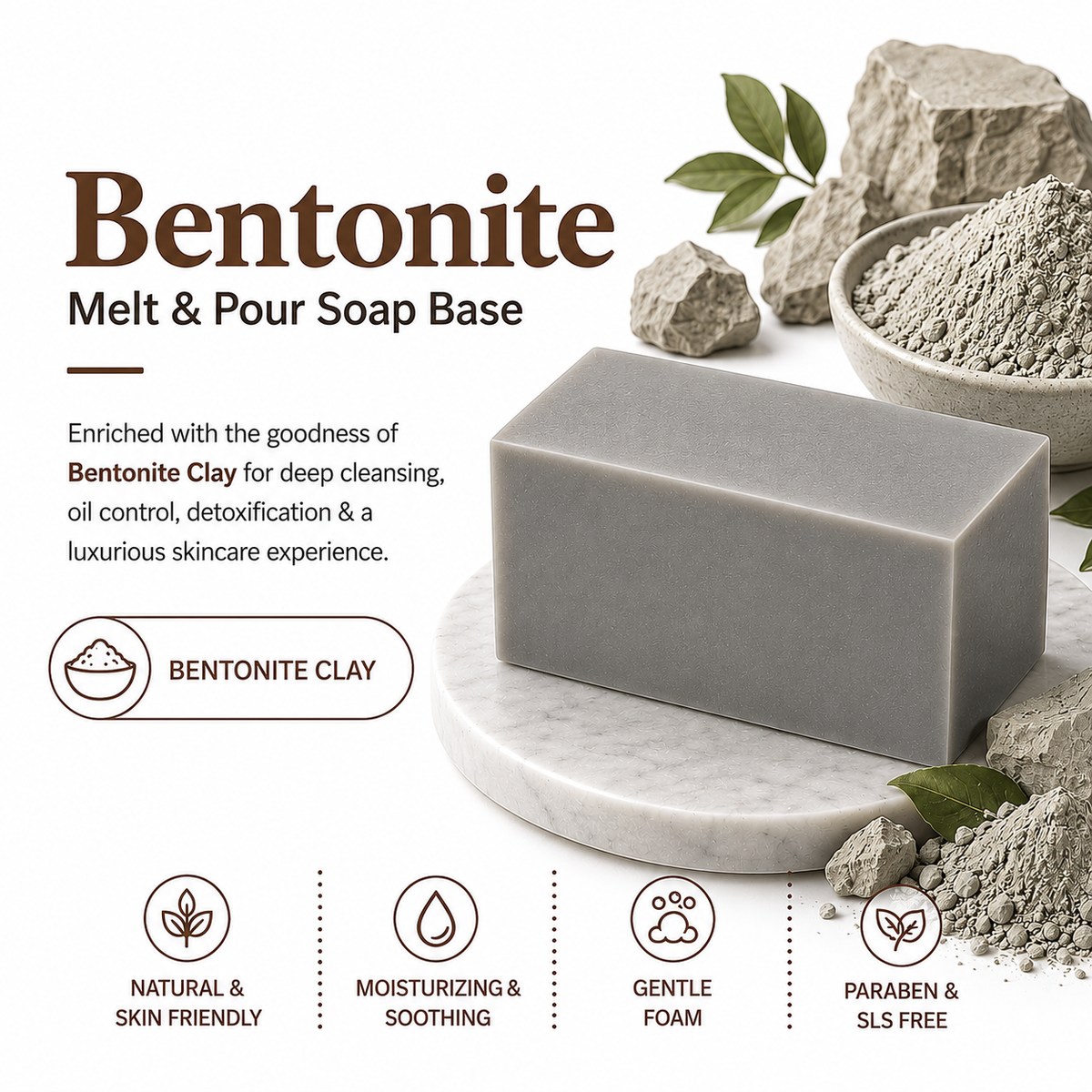 MELT & POUR SOAP BASE  - BENTONITE