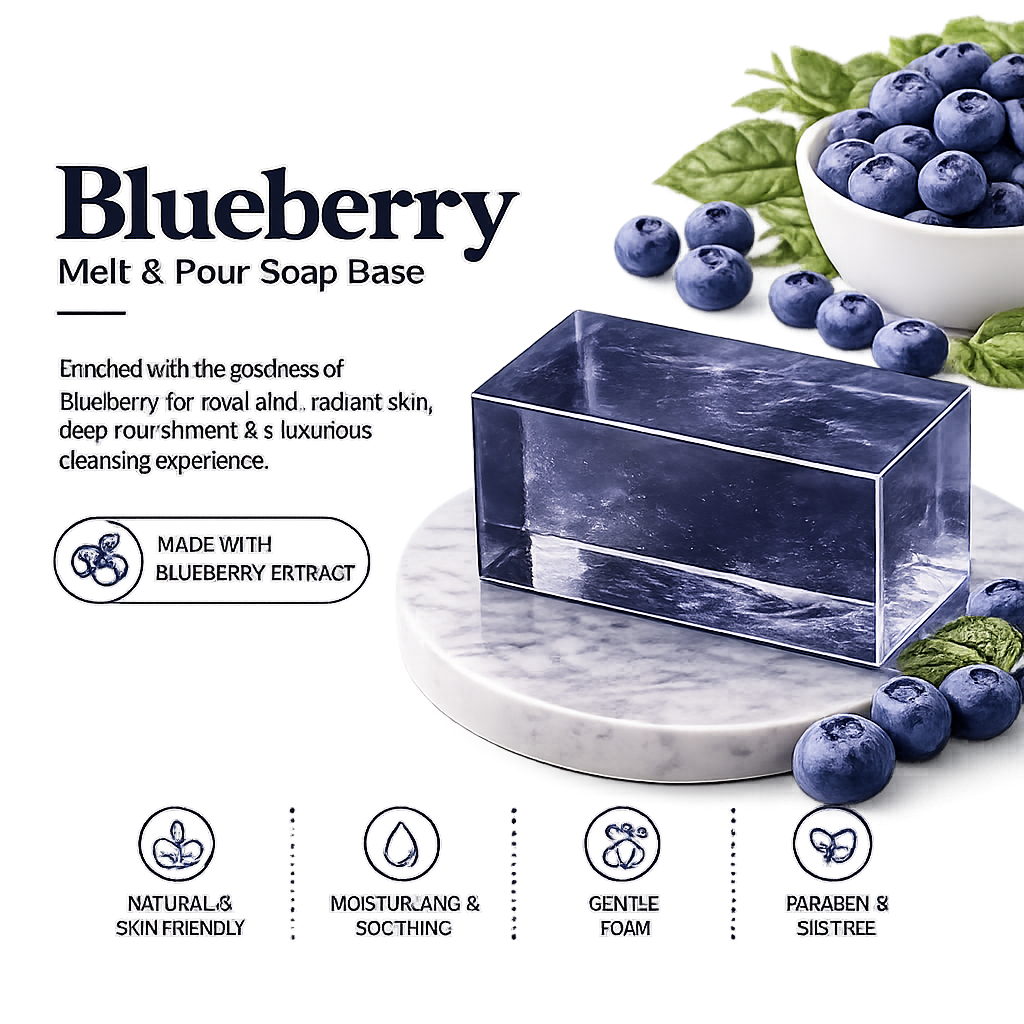 MELT & POUR SOAP BASE  - BLUEBERRY