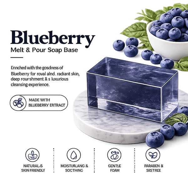 MELT & POUR SOAP BASE  - BLUEBERRY