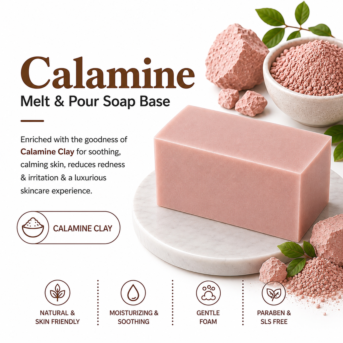 MELT & POUR SOAP BASE  - CALAMINE