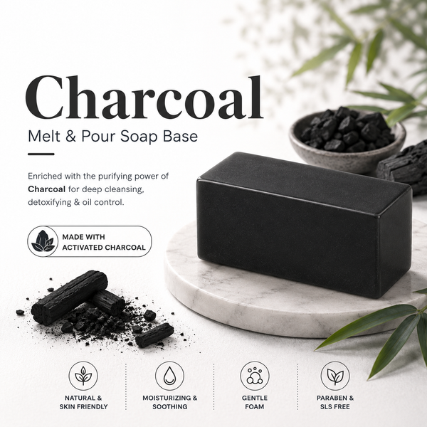 MELT & POUR SOAP BASE  - CHARCOAL