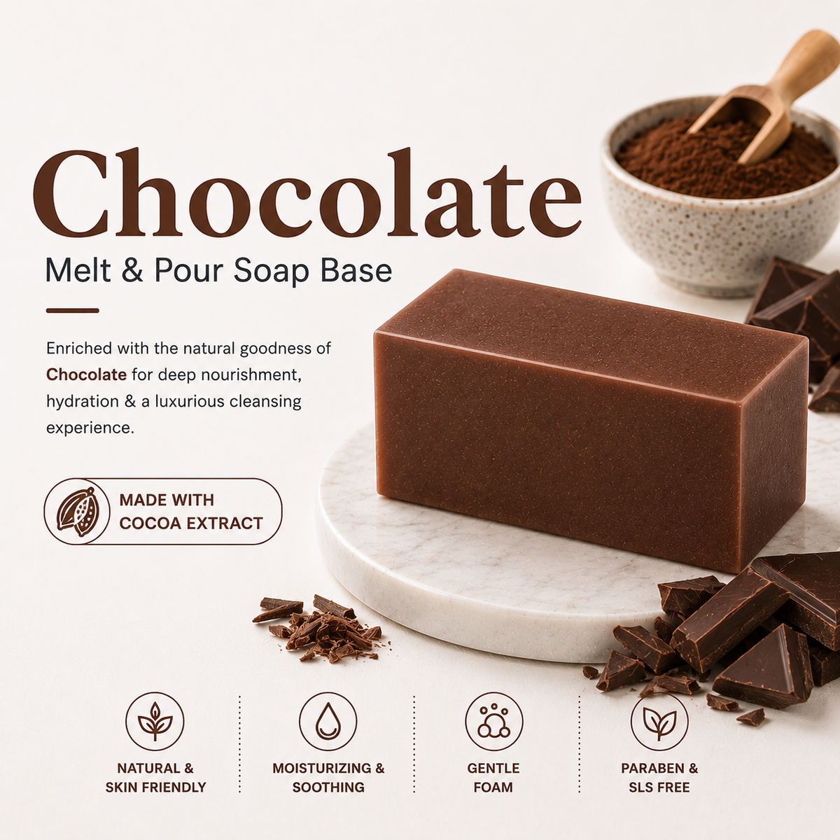 MELT & POUR SOAP BASE  - CHOCOLATE