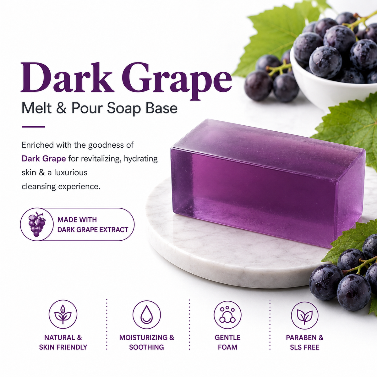 MELT & POUR SOAP BASE  - DARK GRAPE