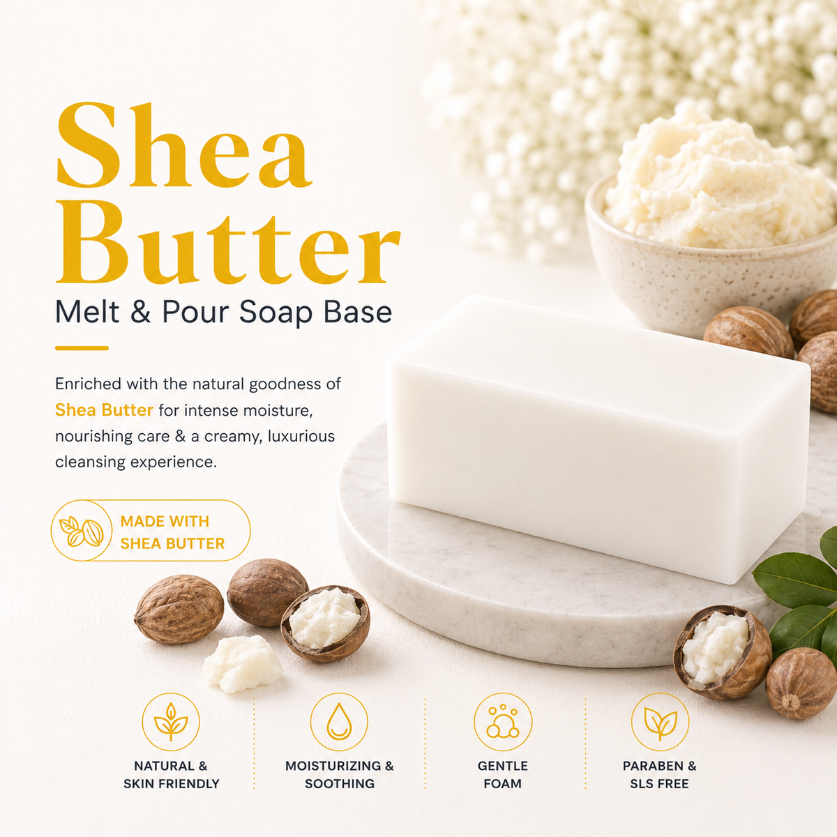 MELT & POUR SOAP BASE  - SHEA BUTTER