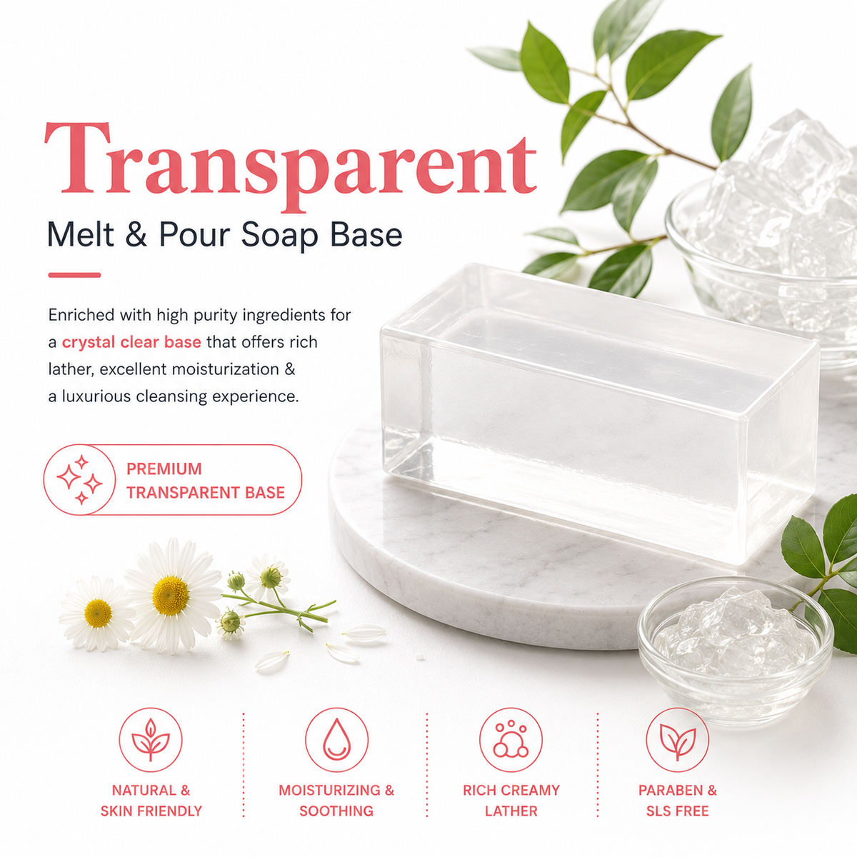 MELT & POUR SOAP BASES - TRANSPARENT