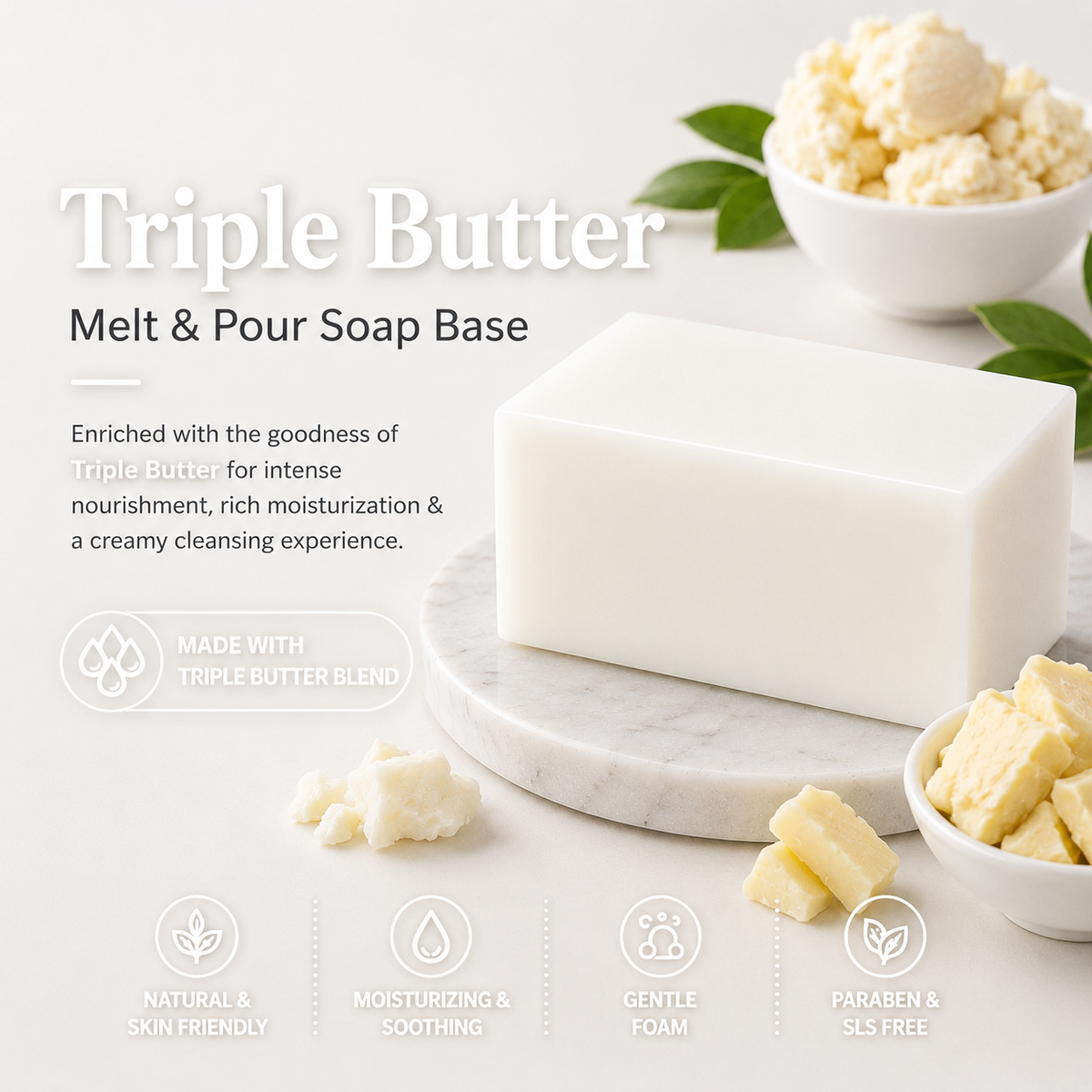 MELT & POUR SOAP BASE  - TRIPLE BUTTER