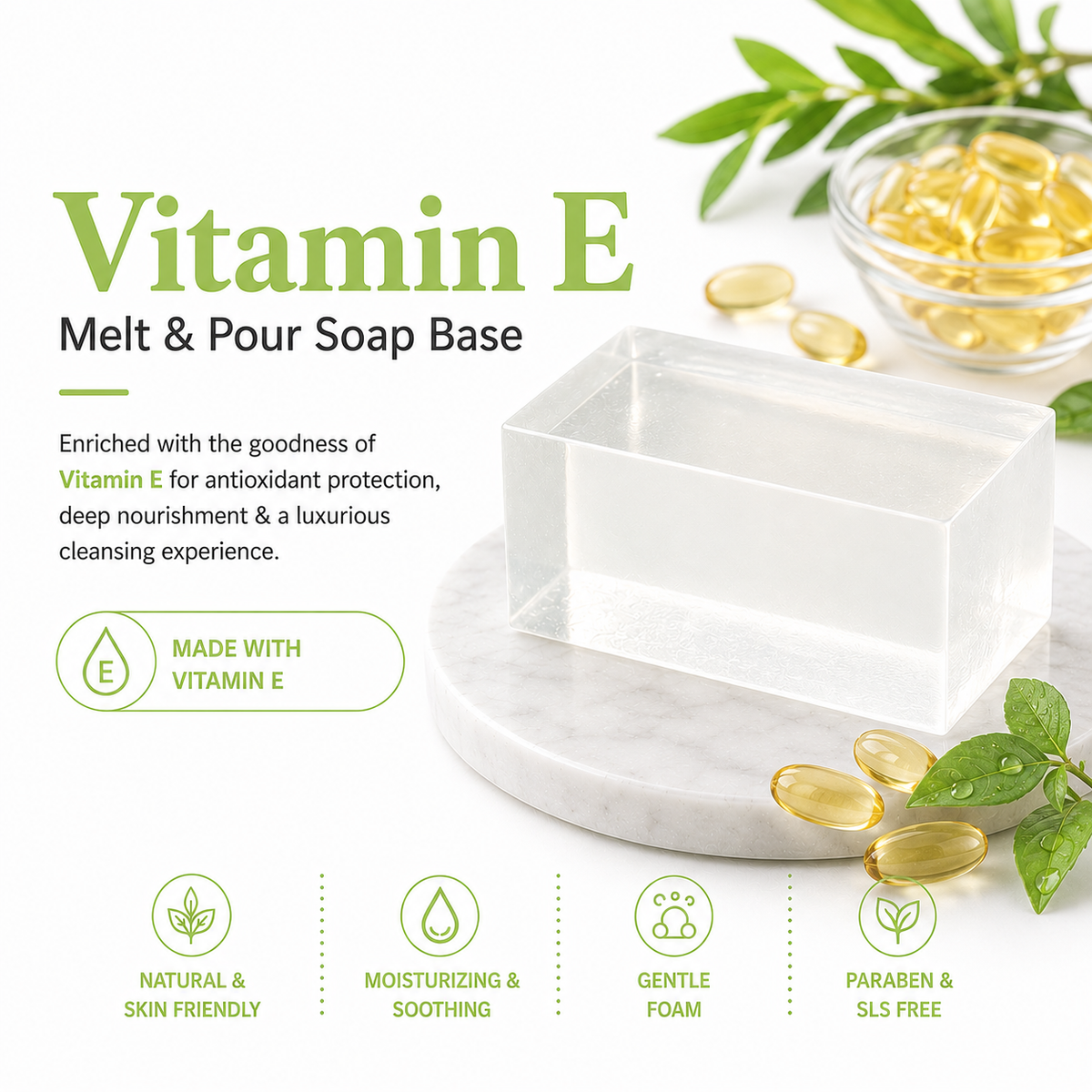 MELT & POUR SOAP BASE  - VITAMIN E