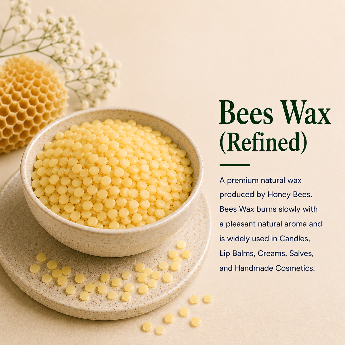 Bees Wax (Refined) | Wax For Candles & Cosmetics