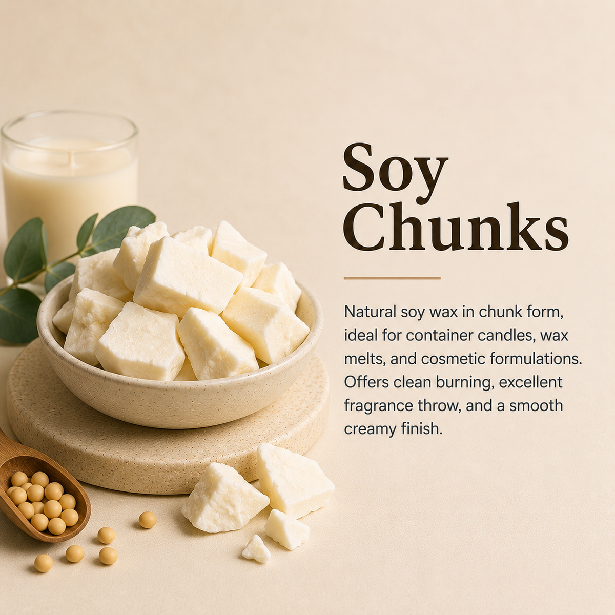 Soy Wax - Chunks | Wax For Candles & Cosmetics