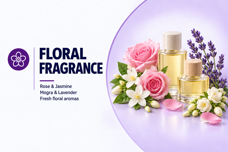 Floral Fragrance — rose, jasmine, mogra and lavender
