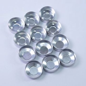 Empty aluminium tea light containers — representative image; 12 gm size selected